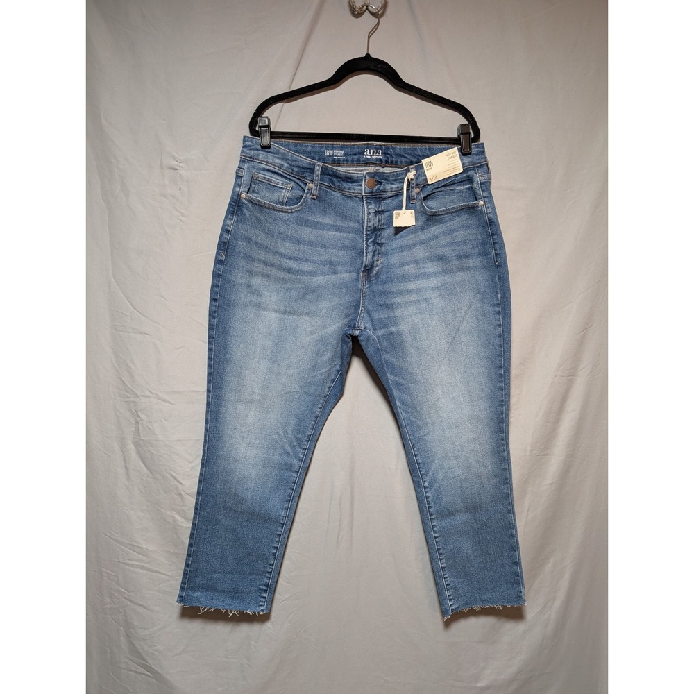 A New Approach A.N.A Medium Wash High Rise Straight Cotton Jeans New Plus 18W